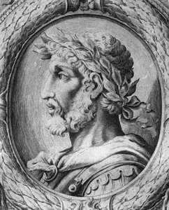 Portrait of Odoacer (Odovacar), leader of the Herules allied to the Huns and minister of Attila (435-493). Engraving of the 18th century.