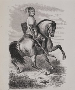 Portrait of Olivier V de Clisson (1336-1407) (The Butcher) on horseback, based on a painting by the Musee de Versailles