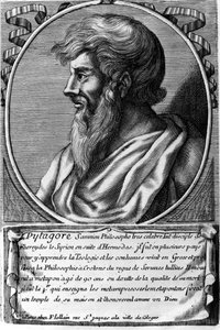 Portrait of Pythagoras (ca. 570 - around 480 BC), Greek mathematician and philosopher