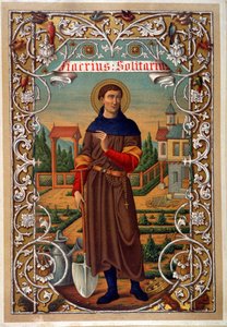 Portrait of Saint Fiacre (gardener, hermitage near Meaux), book n.d. 19th century by Unknown artist