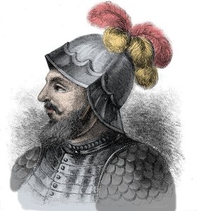 Portrait of Vasco Nunez de Balboa, Spanish Conquistador (Engraving, 19th Century)