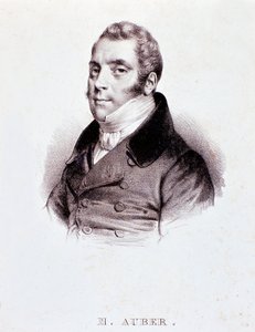 Portrait of English composer Daniel Francois Esprit Auber. Engraving. 19th century. Milan, Biblioteca del Conservatorio