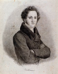Portrait of Italian composer Vincenzo Bellini. Engraving. 19th century