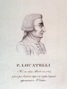 Portrait of Italian violinist and composer Pietro Locatelli (1695-1762) Engraving. 18th century. by Unknown artist