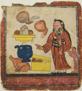 Presentation of Offerings, from a Set of Initiation Cards (Tsakali) by Unknown artist