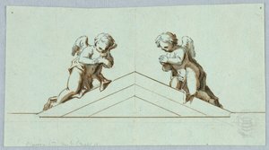 Project for an Altar with Angels and Pediment by Unknown artist