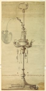 Project for an Oil Lamp with Alternative Suggestions by Unknown artist