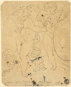 Putti with Shield by Unknown artist