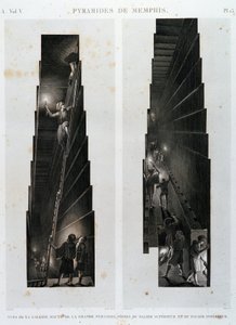Pyramids of Memphis: view of the upper gallery of the Great Pyramid, taken from the upper and lower bearing - in “Description of Egypt”, Imperial Editions by Unknown artist