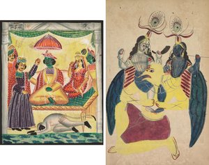 Rama and Sita (recto); Garuda Carrying Balarama and Krishna (verso)