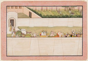 Rama’s Brothers Bharata and Shatrughna set out from Ayodhya to find Rama and Lakshmana in the forest to inform them of the death of their father Dasharatha by Unknown artist