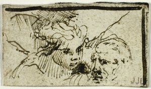 Sacrifice of Isaac - Heads of Abraham and Angel by Unknown artist