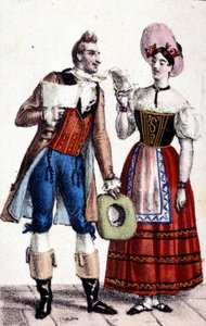 Representation of Dulcamare and Alina in the opera 