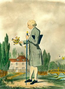 Jean Jacques Rousseau Picking Flowers in Ermenonville