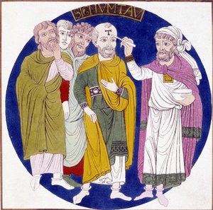 Representation of the Consecration of an Eveque Dating from the 19th Century After a Painting on Glass Made at the Time of Abbe Suger