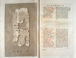 Reproduction of the papyrus of Herculanum of Philodema of Gadara by Unknown artist