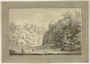 River Landscape with Cows and Dog in Foreground