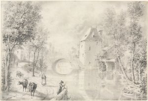 Road by the Old Bridge by Unknown artist