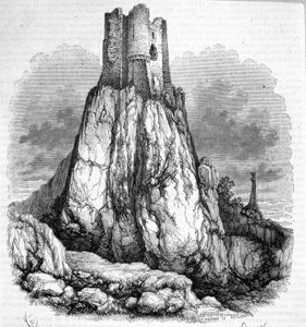 Ruins of the Castle of La Roquette - Engraving