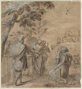 Ruth and Boaz (recto) by Unknown artist
