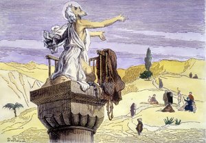 Saint Simeon the Stylite preaching on a column by Unknown artist