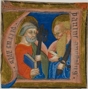 Saints Peter and Paul in a Historiated Initial 