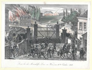 Scene at the Mariahilf line in Vienna by Unknown artist