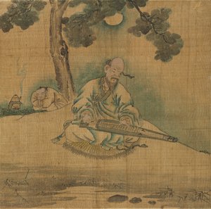 Scholar Playing a Qin