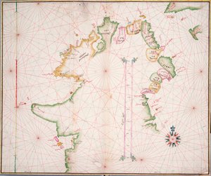 Sea chart of the north coast of Ireland, c.1600