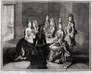 Second Room of the Apartments (Versailles): 1. Monsignor, 2. Madame Princess of Conty Dowager, 3. Monsieur le Duke de Bourbon, 4. Madame the Duchess of Bourbon, 5. Monsieur de Vandôme, Grand Prior of France by Unknown artist