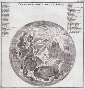 Selenography of the Moon - in “Historical Journey of South America done by Order of the King of Spain by Don George Juan and Don Antoine de Ulloa”, T.2, at C.A. Jombert, Librairie du Roi, Paris by Unknown artist