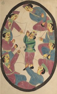 Seven Heroes or Warriors Killing Abhimanya, Son of Arjuna by Unknown artist
