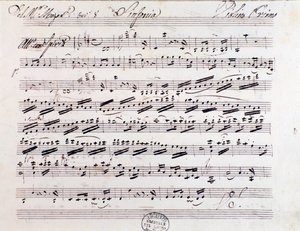 Sheet Music Page for the First Violin in Symphony No. 7 by Mozart by Unknown artist