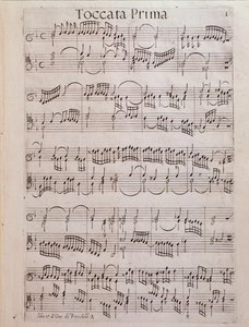 Sheet music page of Second book of toccate by Girolamo Frescobaldi