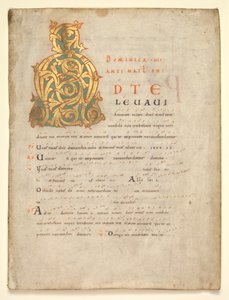 Single Leaf Excised from a Gradual and Sacramentary: Initial A[d te lavavi]