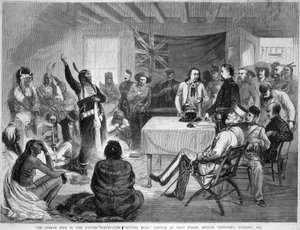 Sitting Bull and Buffalo Bill: Sitting Bull Council at Fort Walsh, British Territory, during the War with the Indians, October 1877