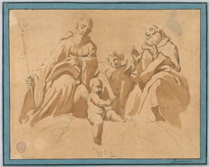 Sketch for a Wall Painting: Two Sainted Monks by Unknown artist