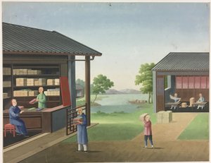 Spinning Cloth, Preparing Tea Leaves, Preparing Silk by Unknown artist