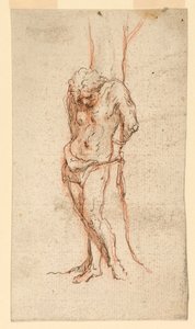 St. Sebastian Fettered to a Tree by Unknown artist
