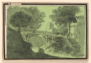Stage Design, Bridge Crossing Water by Unknown artist