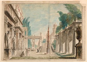 Stage Design, Building Adjoining Park Scenery