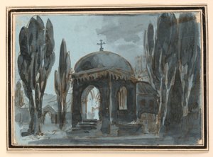 Stage Design, Chapel in Churchyard by Unknown artist