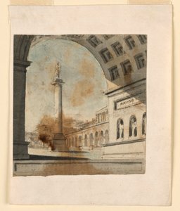 Stage Design, Column with Monument on Top by Unknown artist