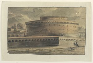 Stage Design: Exterior of Circular Building by Unknown artist