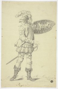 Standing Page with Shield and Sword