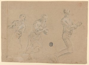 Studies (a) Three Kneeling Shepherds. (b) Two Arms