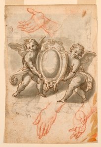 Studies of Hands and Putti with an Escutcheon by Unknown artist