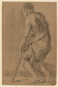 Study: A half-naked man with a crutch