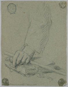 Study: The Left Hand of a Young Man Holding a Stick and Resting on a Book by Unknown artist