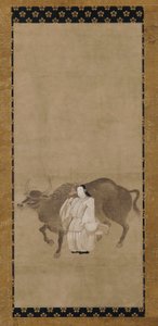 Tenjin (Sugawara no Michizane) with an Ox by Unknown artist